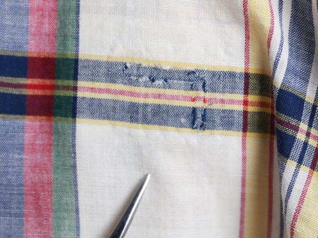 60's Bradfield S/S Madras Check Cotton Shirt (L)