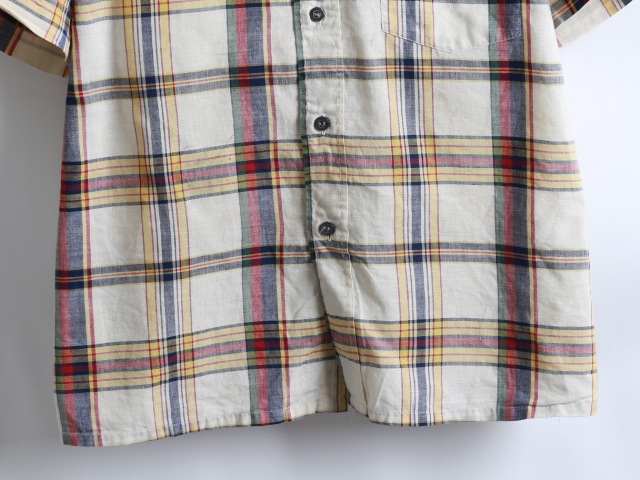 60's Bradfield S/S Madras Check Cotton Shirt (L)