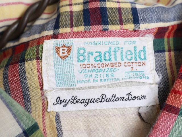 60's Bradfield S/S Madras Check Cotton Shirt (L)