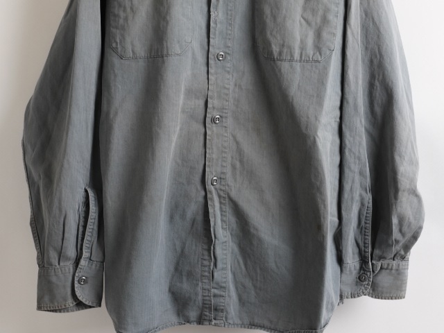 60's Unknown Grey HBT Work Shirt (16)