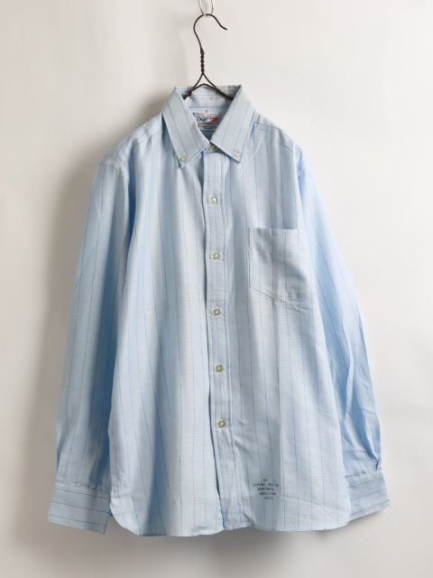 Dead Stock 50's Du Taurier Sax Blue Stripe Cotton B/D Shirt (15-35)