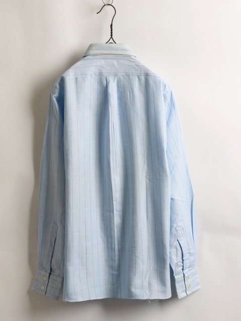 Dead Stock 50's Du Taurier Sax Blue Stripe Cotton B/D Shirt (15-35)