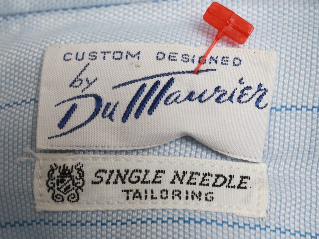 Dead Stock 50's Du Taurier Sax Blue Stripe Cotton B/D Shirt (15-35)