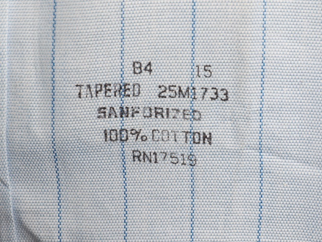 Dead Stock 50's Du Taurier Sax Blue Stripe Cotton B/D Shirt (15-35)