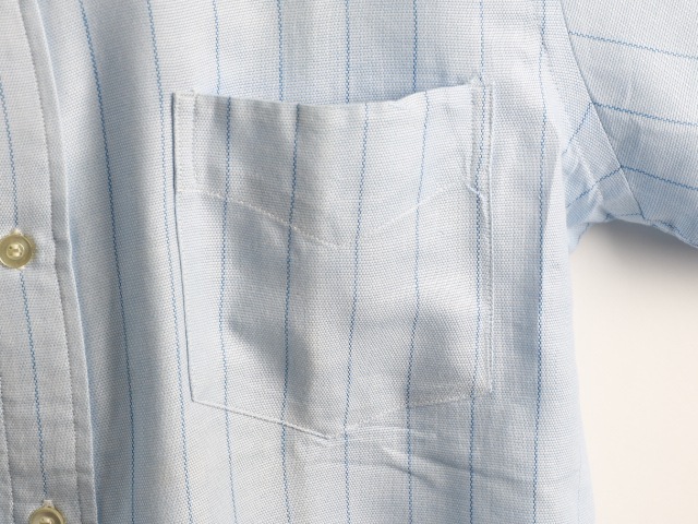 Dead Stock 50's Du Taurier Sax Blue Stripe Cotton B/D Shirt (15-35)