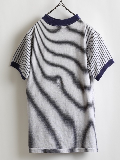 60��70's Unknown High Neck Rib Border T-Shirt (about S)