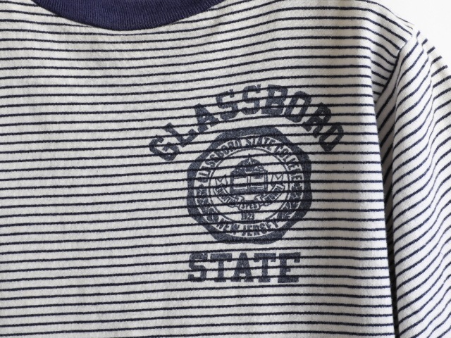 60��70's Unknown High Neck Rib Border T-Shirt (about S)