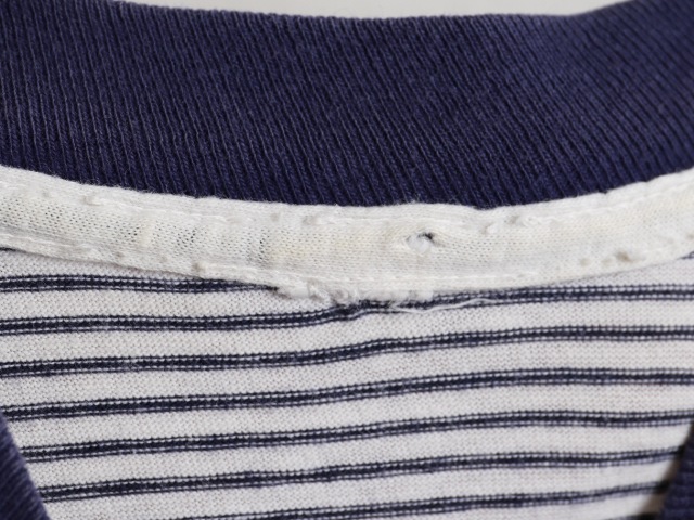 60��70's Unknown High Neck Rib Border T-Shirt (about S)