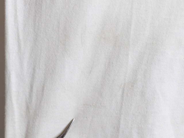 60's USNA Stain Logo Print Ringer Cotton T-Shirt (about L)