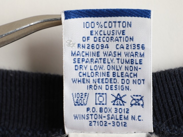 90's Champion Solid Cotton V/N T-Shirt (L)