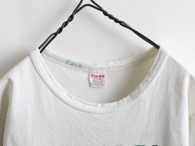 60's Champion Football T-Shirt Stain Number Print (M)