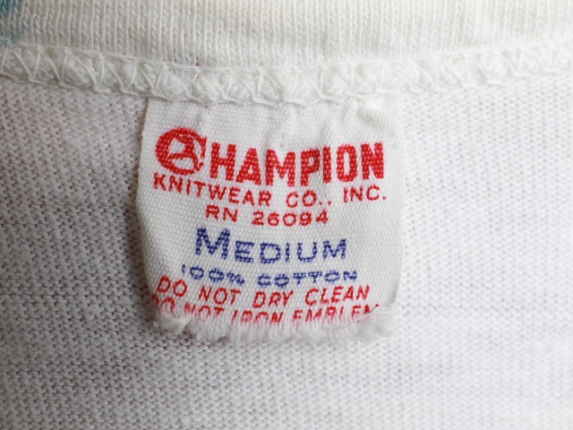 60's Champion Football T-Shirt Stain Number Print (M)