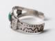 Vintage Navajo Silver Bangle Turquoise & Indian Heads