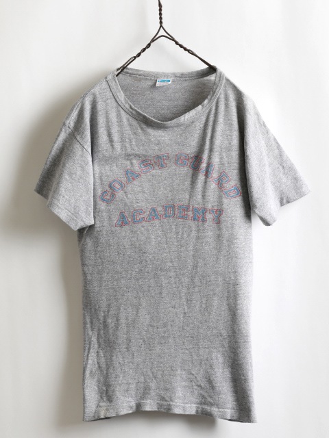 70's Champion USCGA Stain Print 88/12 T-Shirt (M)