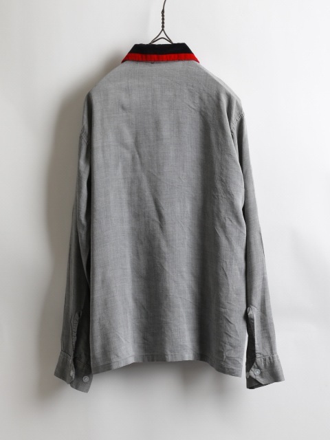 60's Unknown Fly Front Open Collar Shirt (about S��M)