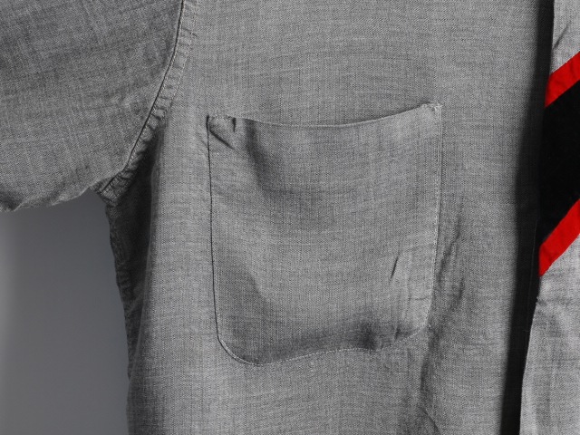 60's Unknown Fly Front Open Collar Shirt (about S��M)