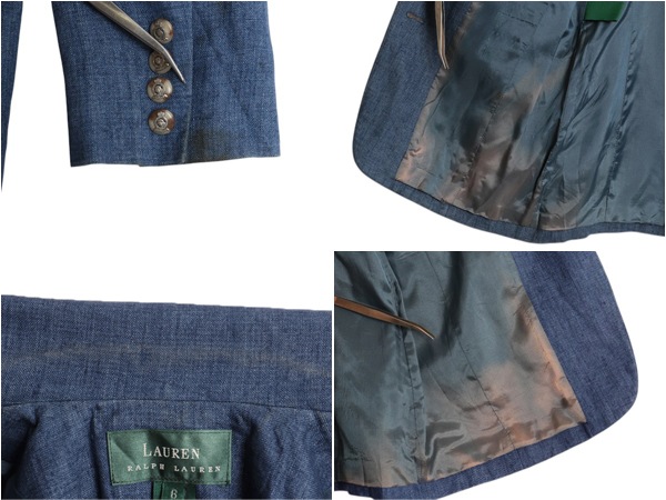 ✨リネン100/未使用/現行✨ポロラルフローレン テーラードジャケット デニム調 POLO RALPH LAUREN（テーラードジャケット）のフリマアイテム一覧