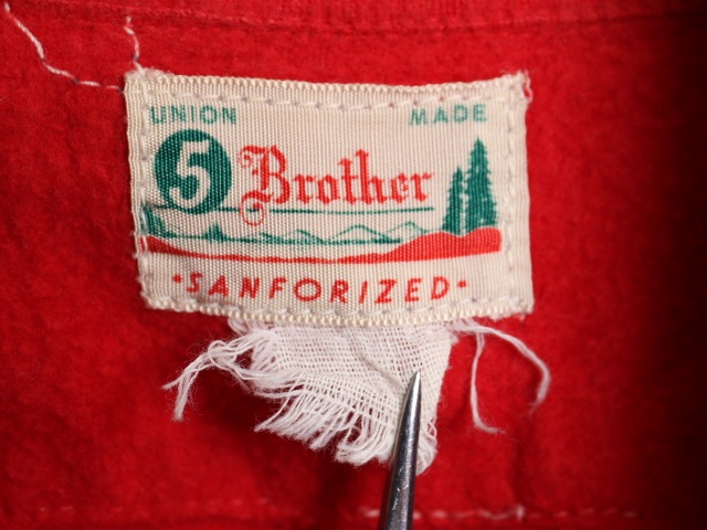60's 5 Brother Flannel Work Shirt(L)
