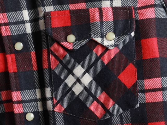 Dead Stock 70's Washington Dee Cee Print Flannel Check Western Shirt (14-32)