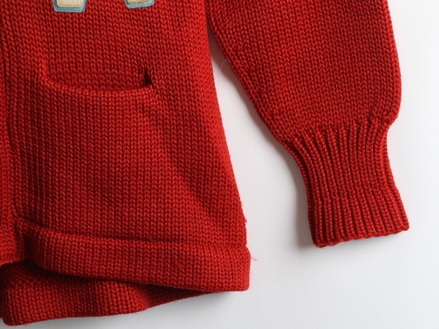 30's W Lettered Shawl Collar Cardigan (about S)