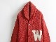 30's W Lettered Shawl Collar Cardigan (about S)