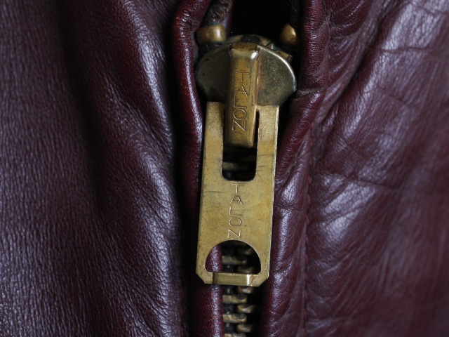 60's Single Leather Riders Jacket Red Brown (38)