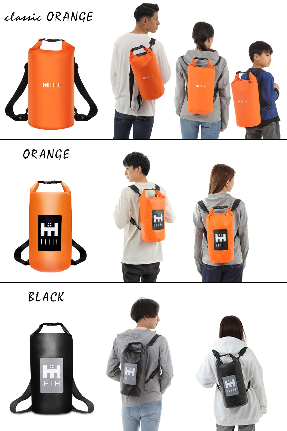 【IPX6完全防水バッグ】防災セット1人用 HIH ハザードバッグ Regular【福島県企業が開発 デザイナーズリュック】 防水バッグの非常持ち出し袋 