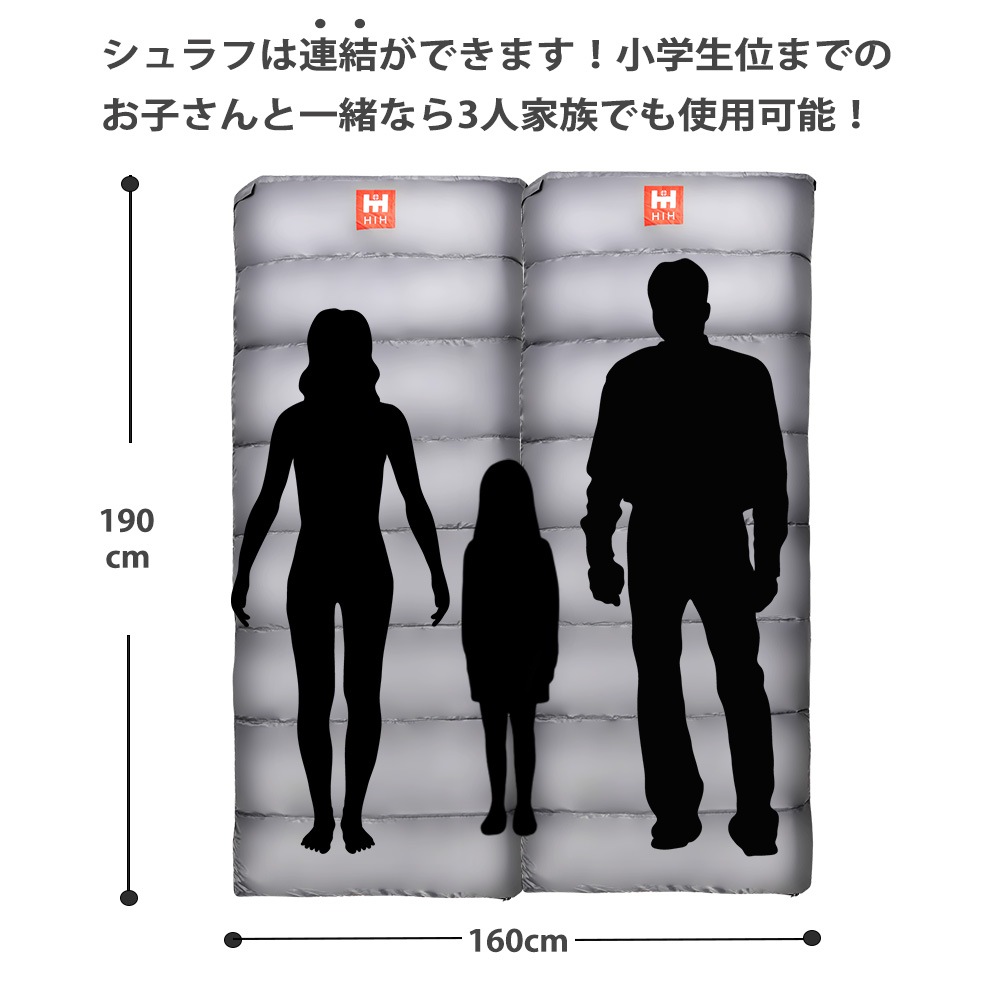 【リュックに入る大きさの 防災用寝袋】HIH コンパクトシュラフ 防災用シュラフ 寝袋 軽量タイプ 春夏秋冬オールシーズン対応 スーパーコンパクトタイプ 地震対策 災害対策