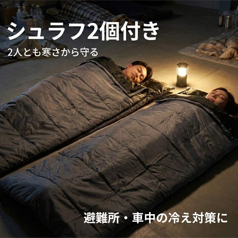 【防災用ソーラーパネル搭載】 防災セット ２人用 HIH 防災グッズ 防災リュック 【ハザードリュック二人用solar-package 】 非常用持ち出し袋  リュック2個＋シュラフ2個 防災バッグ 避難リュック 避難グッズ 避難セット 災害グッズ 非常持ち出し袋  家族用 地震 停電対策