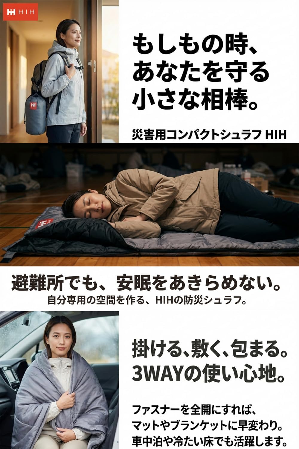 防災用ソーラーパネル搭載】 防災セット 2人用 HIH 防災グッズ 防災