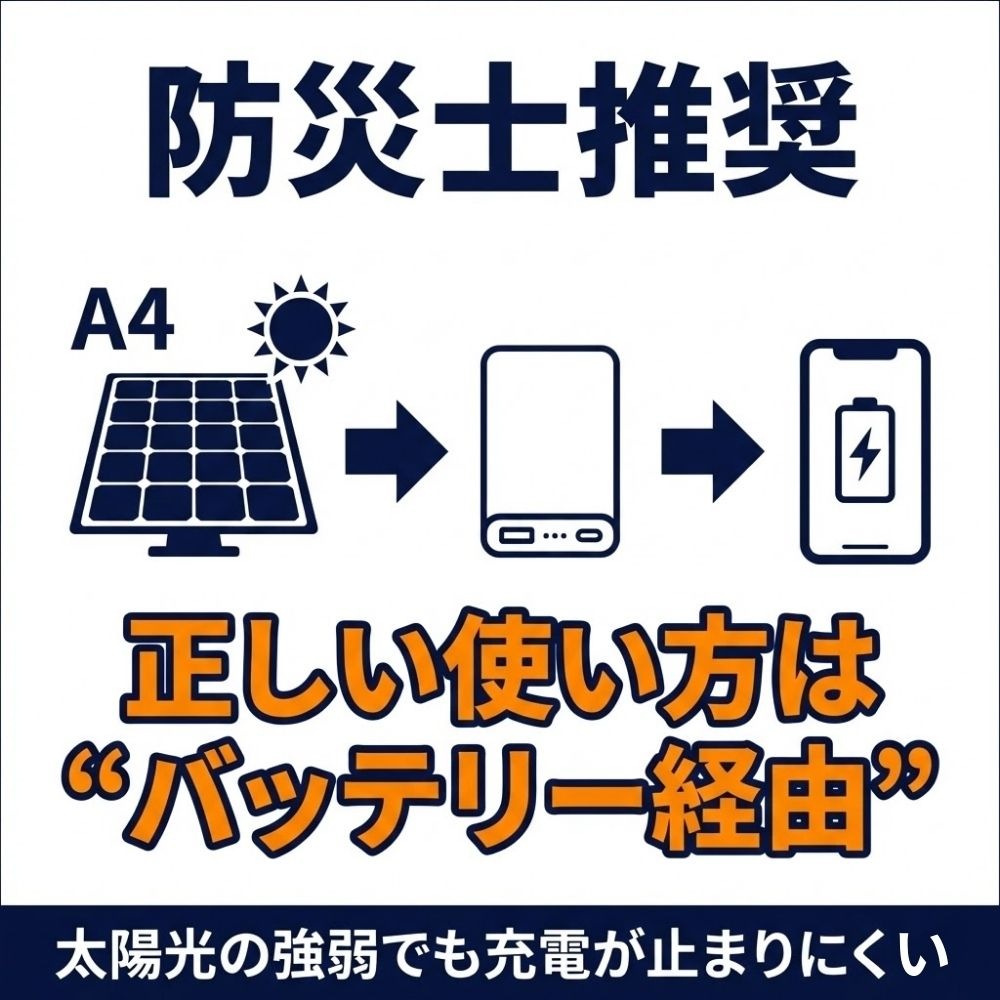 HIH 防災用ソーラーパネル コンパクトタイプ 太陽光でスマホ充電 停電・災害時に備える非常用電源