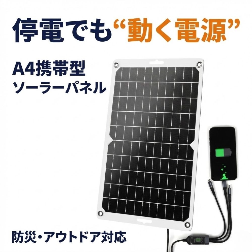 【防災&アウトドアに】コンパクトかつ高性能215W 折りたたみソーラー HIH 防災用ソーラーパネル コンパクトタイプ 太陽光でスマホ充電 停電