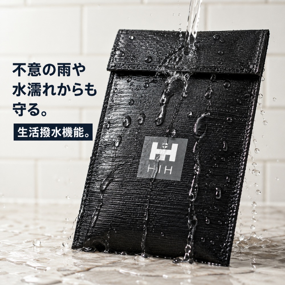 HIH 防災用 耐火バッグ 耐火ポーチ モバイルバッテリー保管用 耐火袋 充電式機器 発火・延焼対策 耐火ケース 防災グッズ