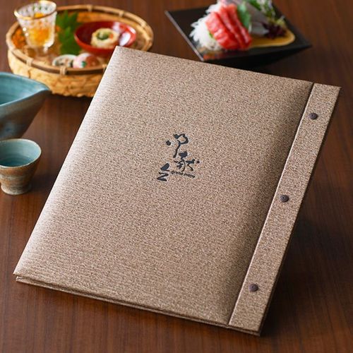 グランレザーステッチ-台紙タイプ - 飲食店おしゃれなメニューブック