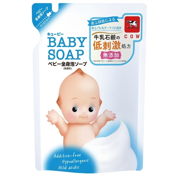 キューピー ベビー 全身泡ソープ 詰替え 350ml : 牛乳石鹸共進社