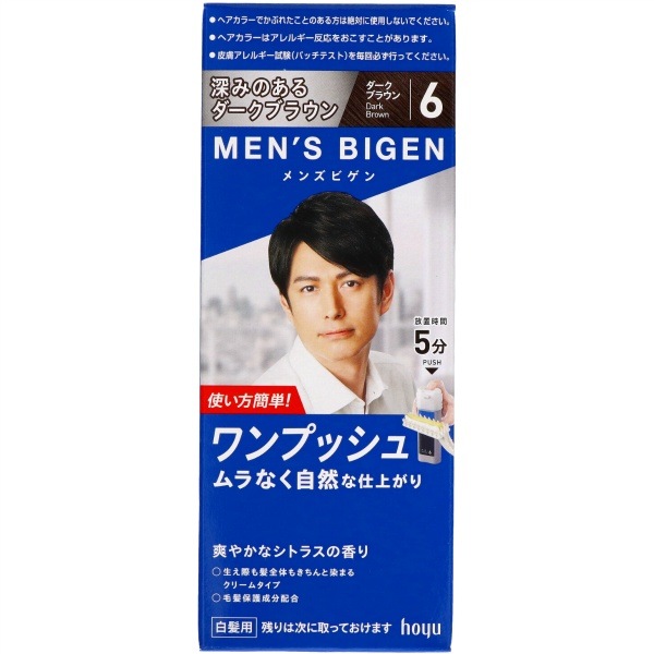 メンズビゲン ワンプッシュ 6 ダークブラウン 1個 : ホーユー