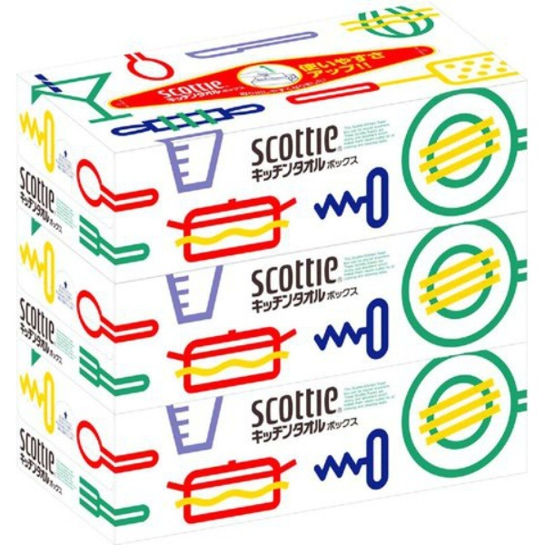 スコッティ キッチンタオル ボックス 3個入 : 日本製紙クレシア