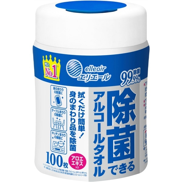 エリエール 除菌アルコールタオル 本体 100枚入 : 大王製紙