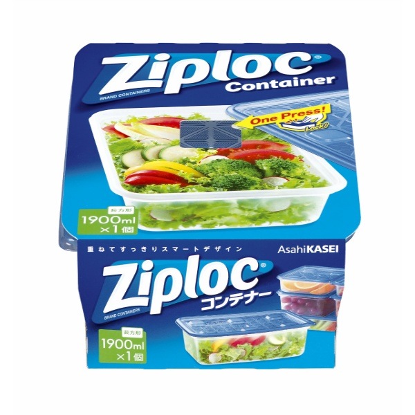 ジップロック コンテナー 長方形 1900ml 1個 : 旭化成ホームプロダクツ
