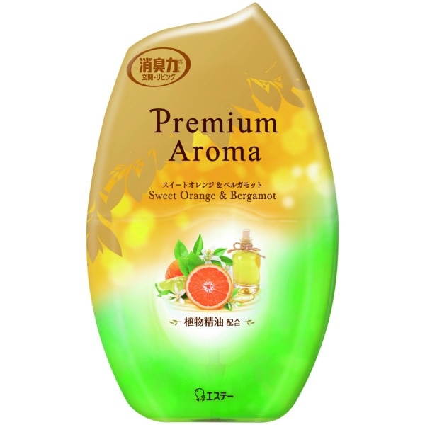 お部屋の消臭力 Premium Aroma 消臭芳香剤 部屋用 スイートオレンジ&ベルガモットの香り 400ml : エステー