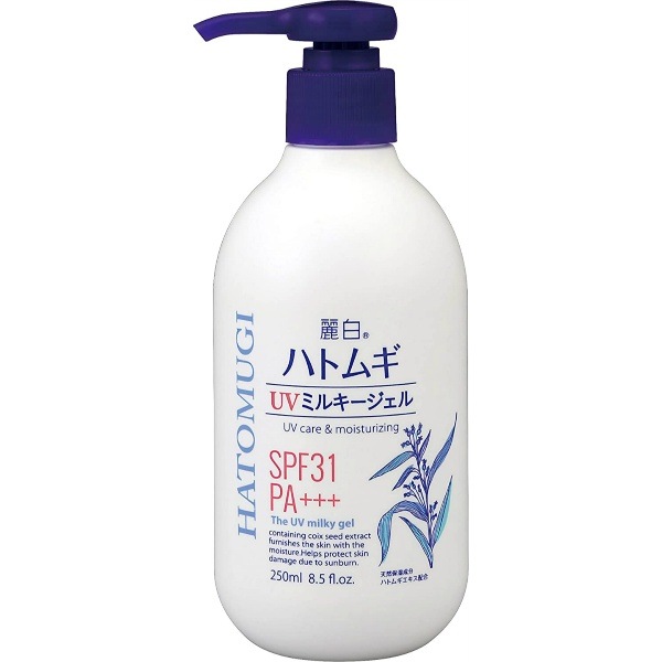 麗白 ハトムギ UVミルキージェル SPF31 PA+++ ポンプタイプ 250ml : 熊野油脂