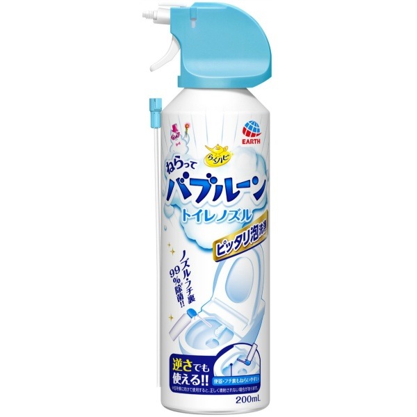 らくハピ ねらってバブルーン トイレノズル 200ml : アース製薬