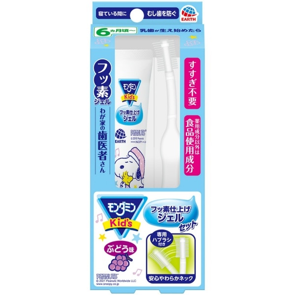モンダミンKid’s フッ素仕上げジェルセット ぶどう味 1個 : アース製薬