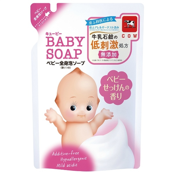 キューピー ベビー 全身泡ソープ ベビーせっけんの香り 詰替え 350ml : 牛乳石鹸共進社