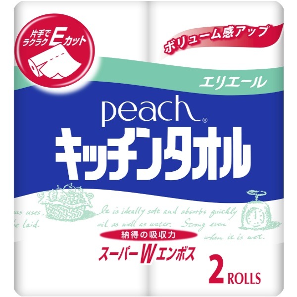 ピーチ キッチンタオル 2個入 : 大王製紙