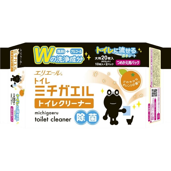 ミチガエル トイレクリーナー 詰替え 20枚入 : 大王製紙
