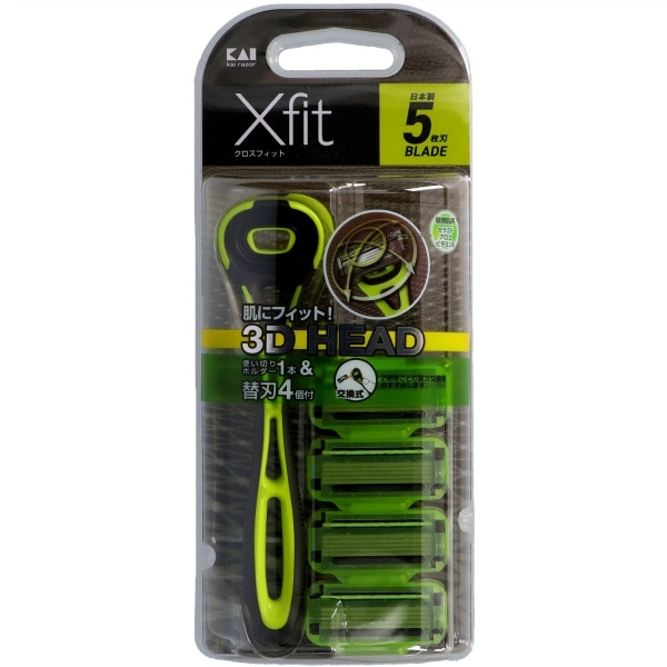 Xfit 敏感肌用 替え刃4個付 スリムパック 1個 : 貝印