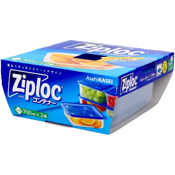 ジップロック コンテナー 正方形 700ml 2個入 : 旭化成ホームプロダクツ