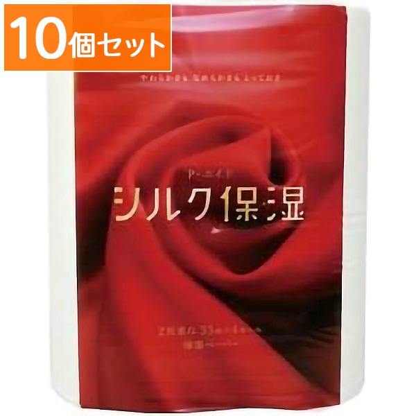 ピーエイド シルク保湿 トイレットペーパー ダブル 4ロール 【×10個セット・まとめ買い】