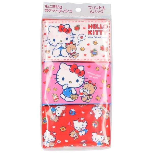 ハローキティ ミニポケットティシュ 6個入 : ハヤシ商事